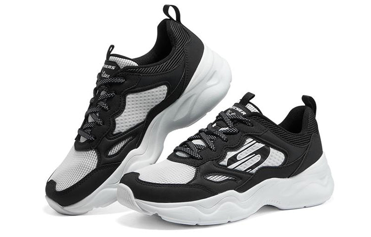 (WMNS) Skechers D'lites Airy 3.0 'White Black' 896073-BKW