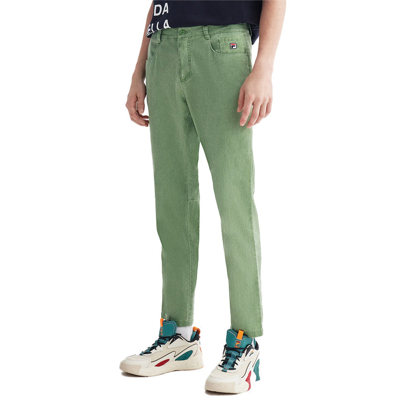 FILA Embroidered Logo Woven Casual Pants Green F11M038816F-GN