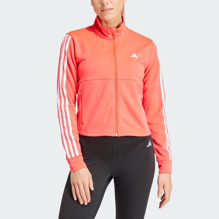 (WMNS) adidas Aeroready Train Essentials 3-Stripes Track Top Asia Sizing 'Pink' IS3976