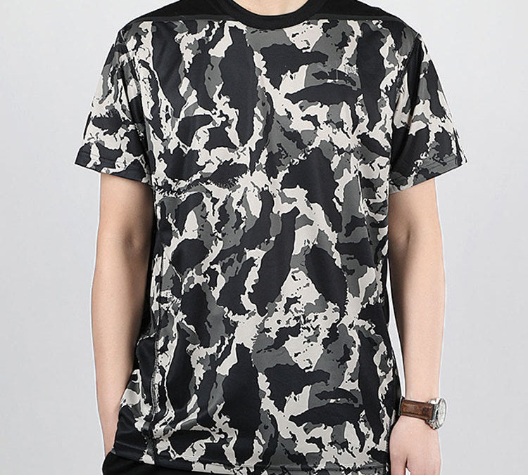 PUMA Round Neck Short Sleeve Gray - Camouflage Printing 519023-01