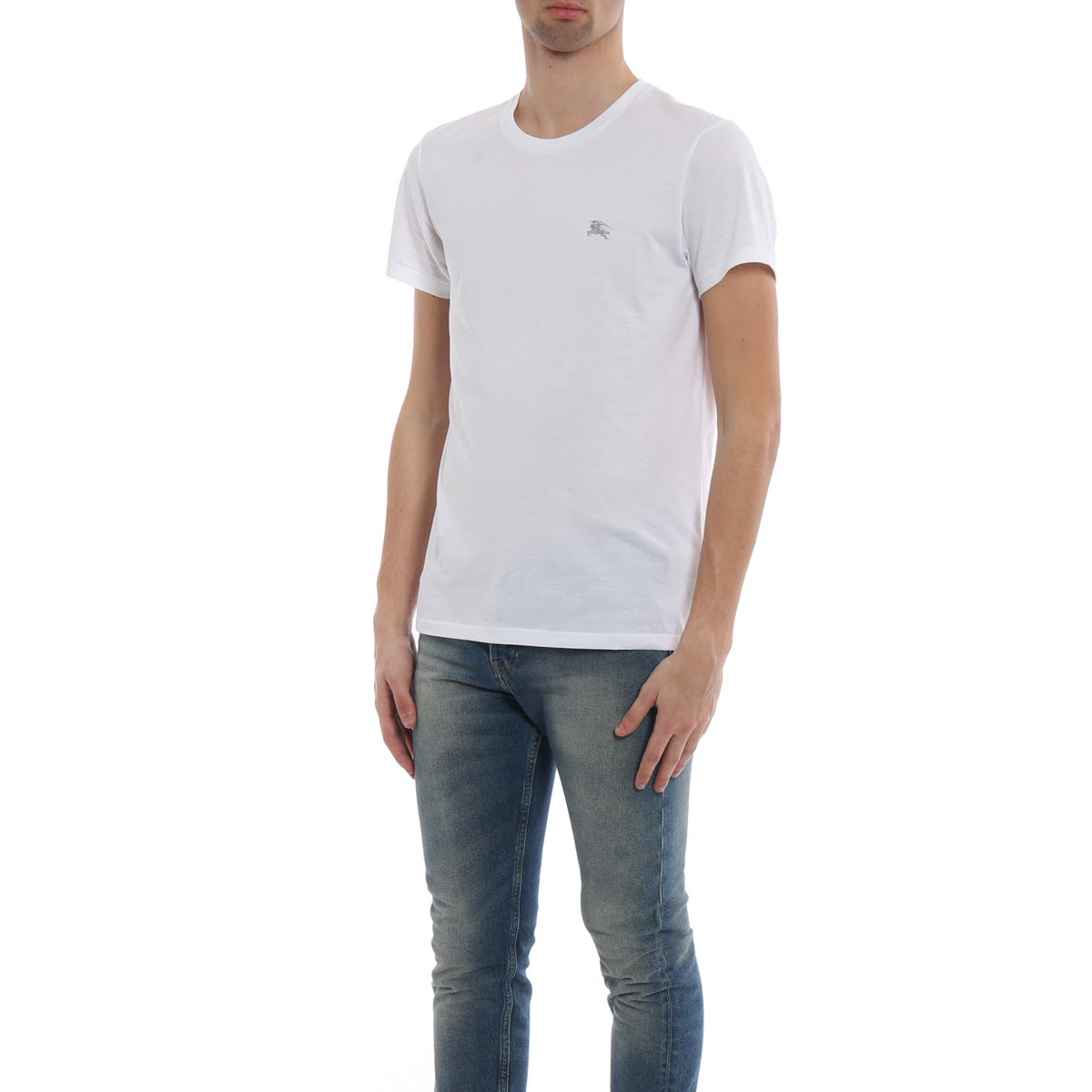 Burberry Printing Pattern Round Collar Male White 40618191