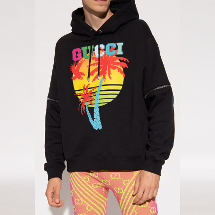 Gucci Sunset Hooded Sweatshirt With Removable Sleeves 'Black' 700117-XJEOT-1082