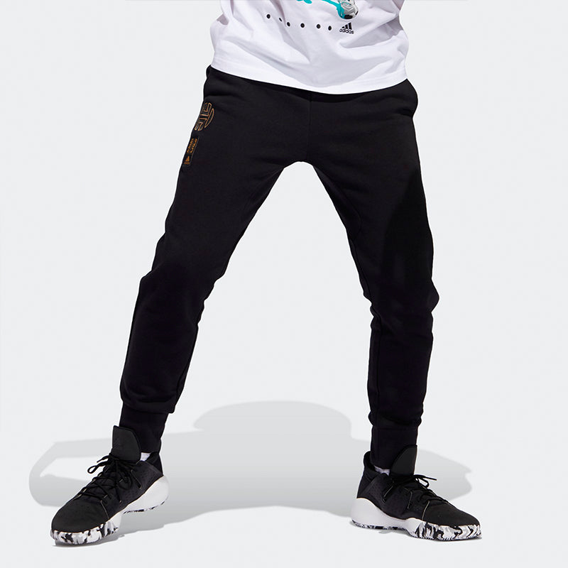 adidas Cny Hrd Pant Bl Basketball Casual Sports Bundle Feet Long Pants Black FP8205