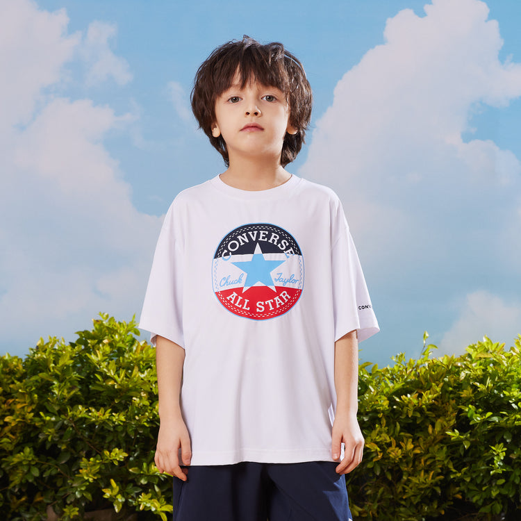 (GS) Converse All Star Patch Standard Fit T-Shirt Asia Sizing 'White' CV2322148GS-003