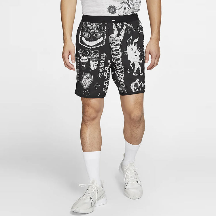Nike Graffiti Printing Running Shorts Black CJ5817-010