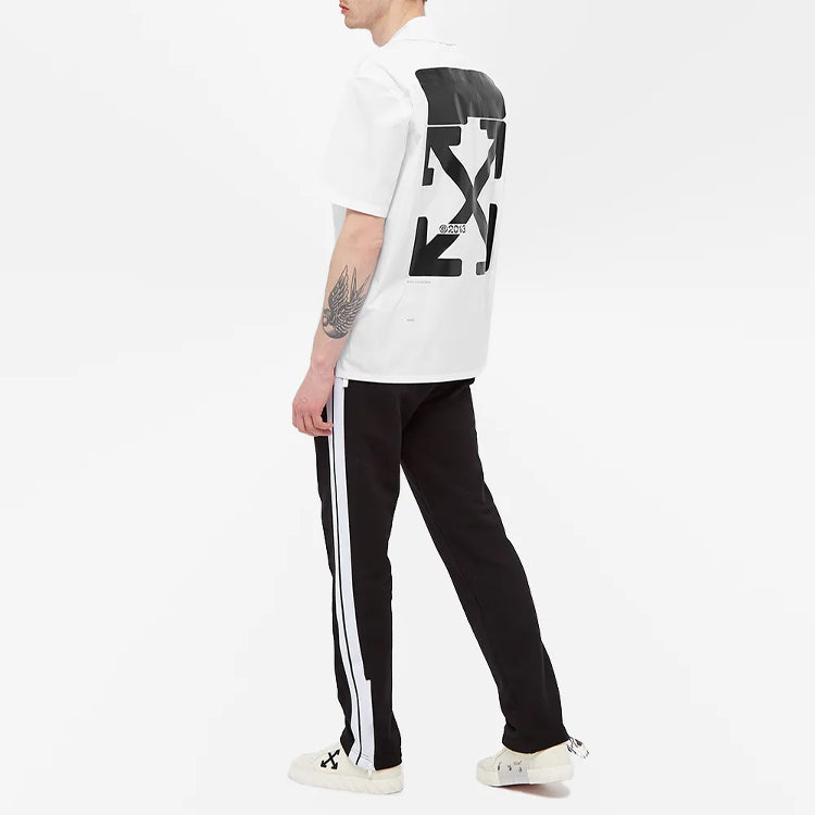 Off-White FW21 Large Arrow Printing Pattern Casual Shirt Loose Fit White OMGA163S21FAB0100110
