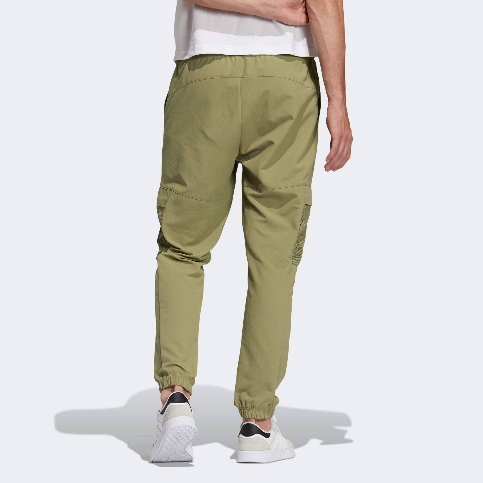 Men's adidas neo Sw Wvn Crg Casual Breathable Pocket Sports Pants/Trousers/Joggers Olive Green H55274