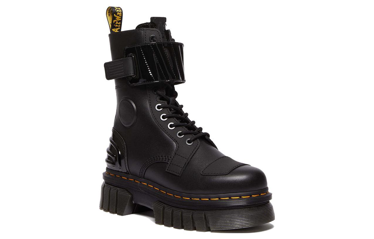 (WMNS) Dr. Martens Audrick 10-Eye Alternative Leather Lace Up Boots 'Black' 30970001