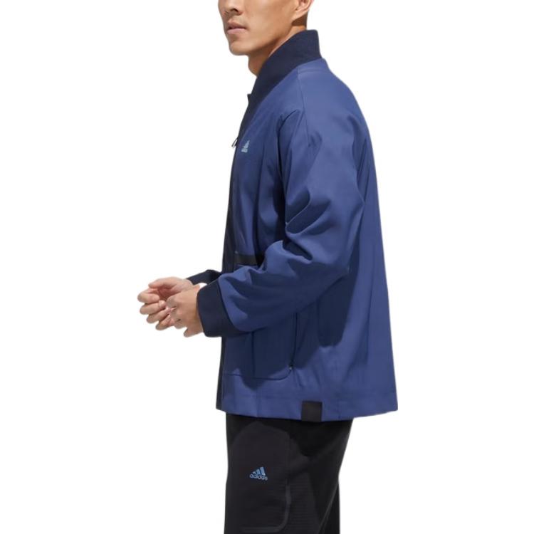 Men's adidas SS22 Solid Color Logo Printing Sports Blue Jacket FM9362