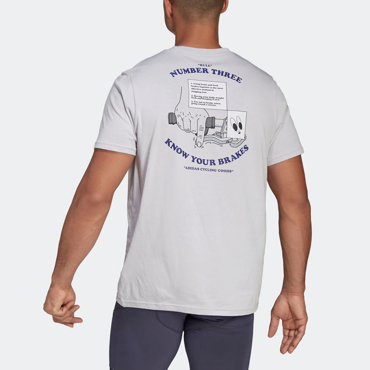 adidas U Cyc G T cycling Back Cartoon Pattern Alphabet Sports Short Sleeve Couple Style Gray HA0975