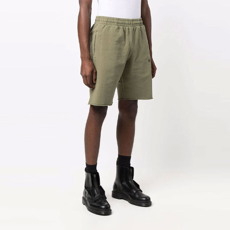 Off-White SS21 Solid Color logo Sports Shorts Khaki OMCI006F21FLE0015510