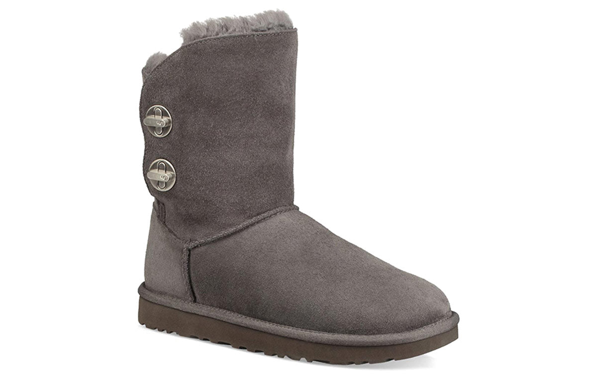 (WMNS) UGG Short Turnlock Snow Boots Gray 1094933-CHRC