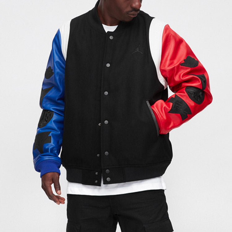Air Jordan Air DNA Sleeve Splicing Jacket Red Blue Black AT9958-010