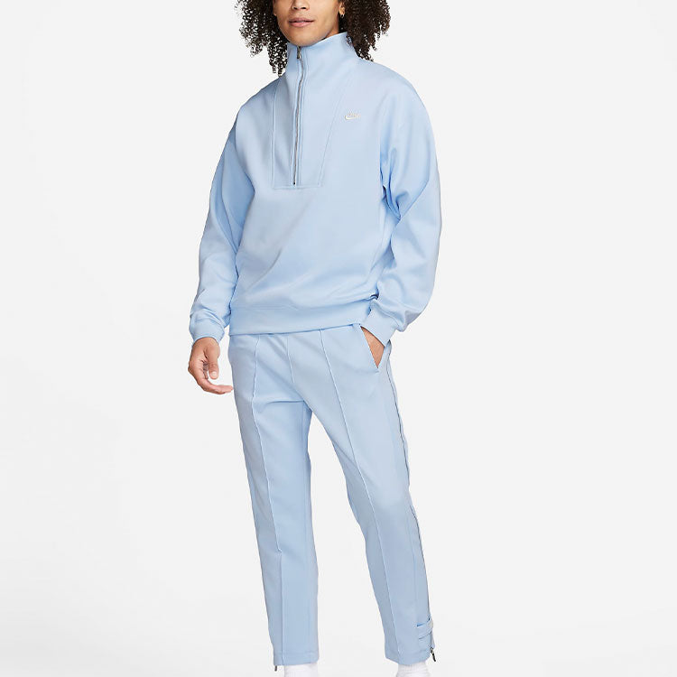 Men's Nike Back Alphabet Logo Printing Half Zipper Stand Collar Asia Edition Blue DQ4238-425