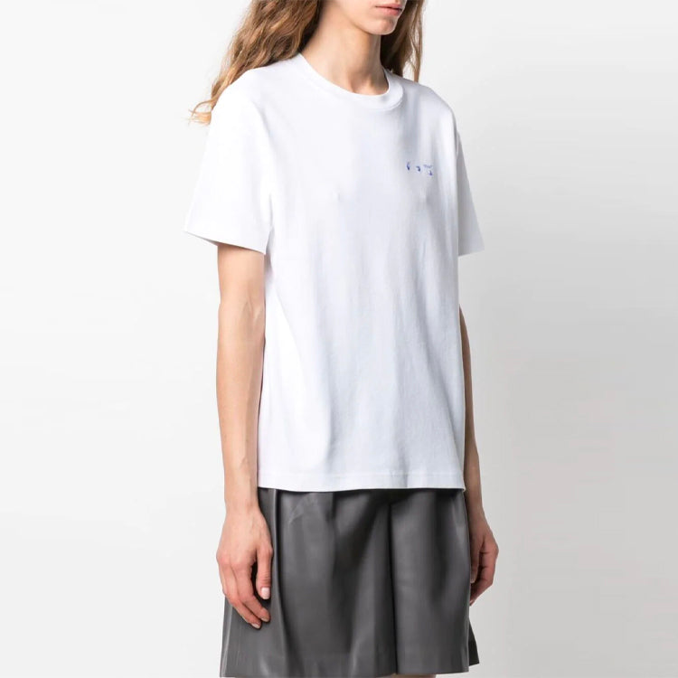(WMNS) Off-White SS21 Floral Printing Short Sleeve Slim Fit Version White OWAA089S21JER0010145