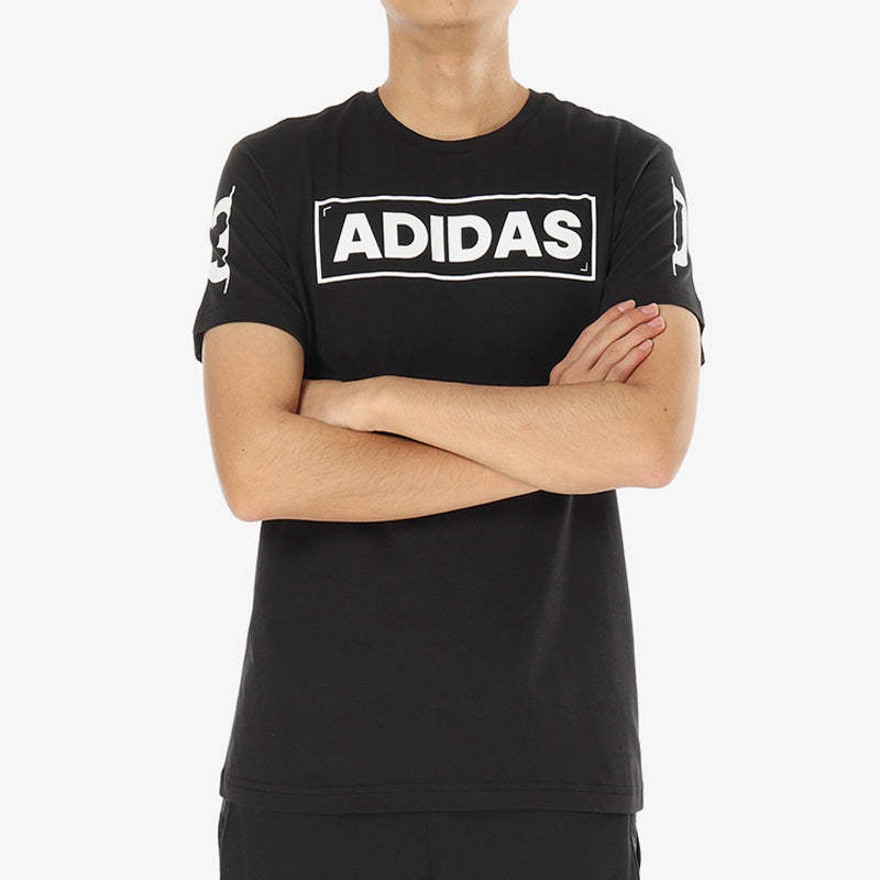 adidas Adi 360 logo Printing Sports Round Neck Short Sleeve Black CV4536