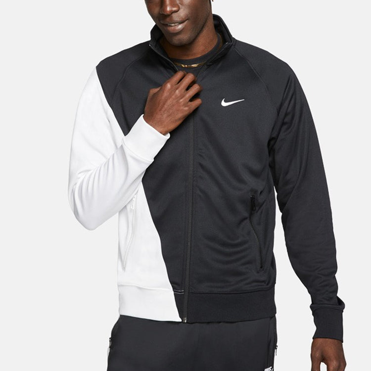 Nike Logo Colorblock Zipper Sports Jacket Black White Colorblock 'Black White' BV5288-010