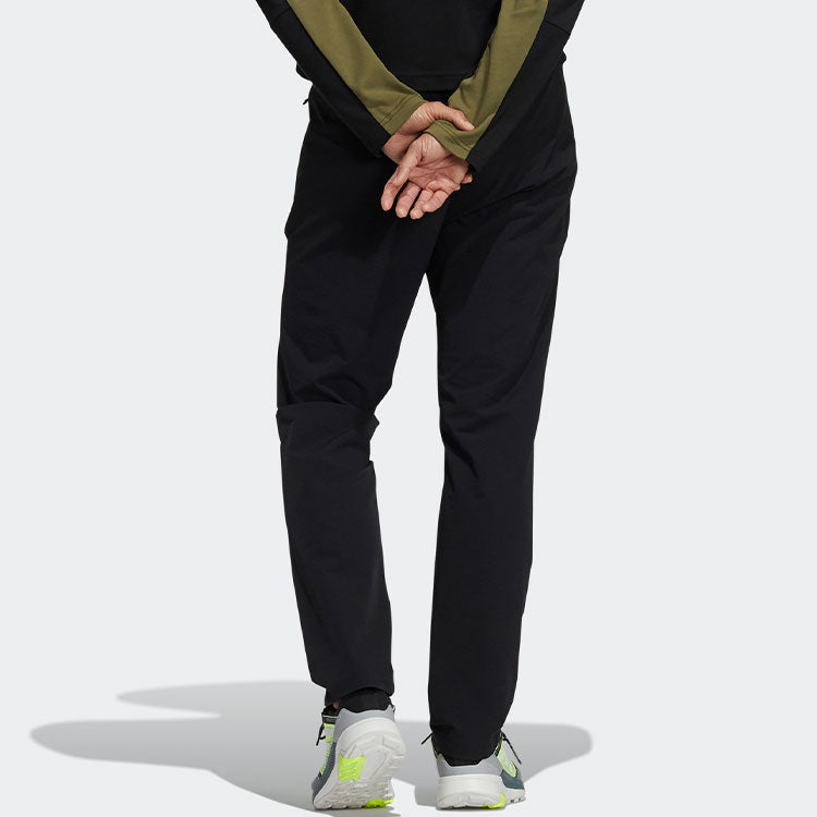 Men's adidas Lacing Elastic Waistband Slim Fit Sports Pants/Trousers/Joggers Black H13798