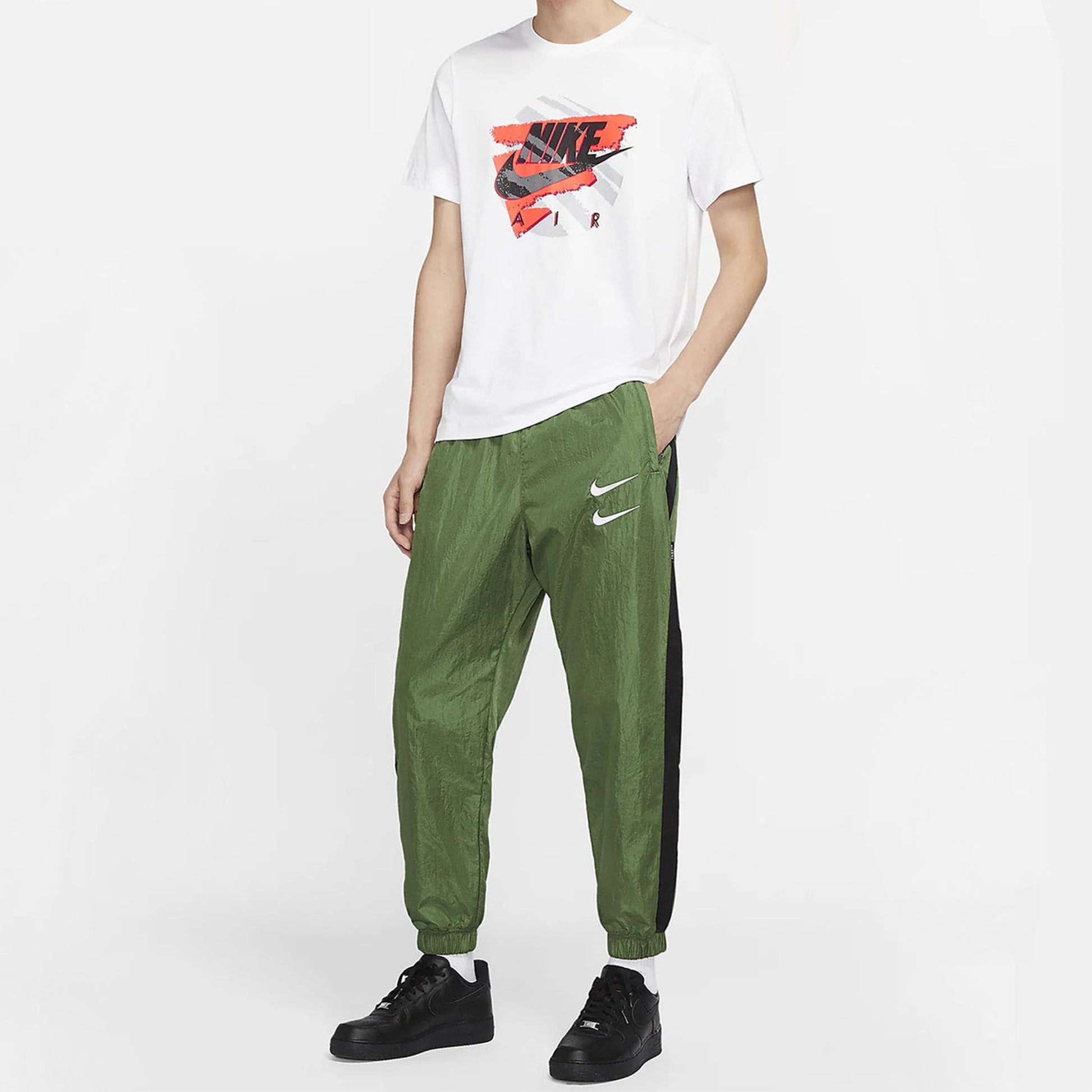 Nike Double Ankle Banded Causual Sports Long Pant Male Green DD5125-326