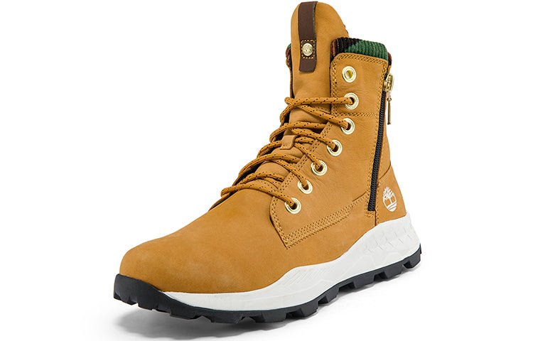 Timberland Brooklyn Side Zip Sneaker Wide Fit Boot 'Wheat Nubuck with Camouflage' A2JRZW