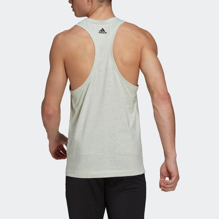 adidas Solid Color Round Neck Sports Vest Gray White HJ9909