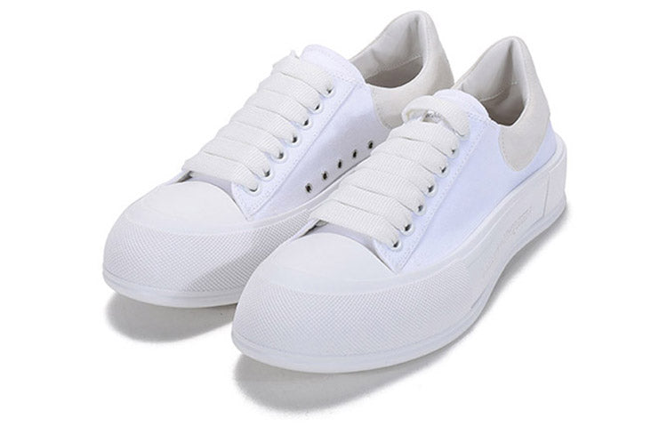 Alexander McQueen Deck Skate Plimsoll Lace Up 'White' 654594W4MV79000