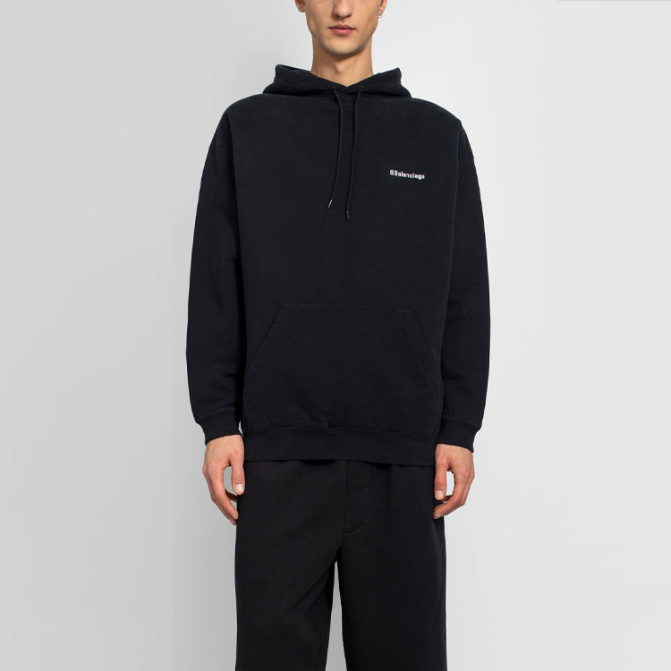 Men's Balenciaga Hooded Casual Pure Cotton Black 570811TJV851070