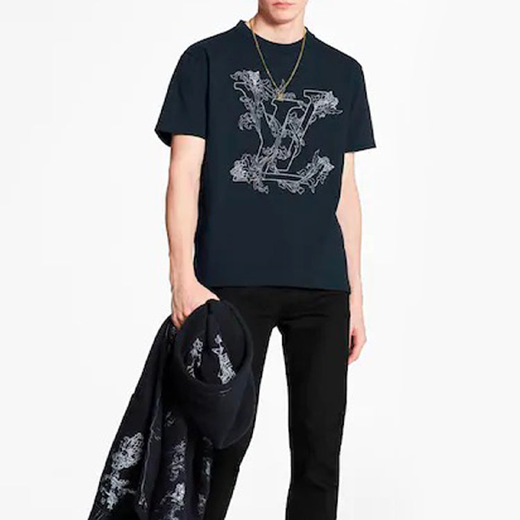 LOUIS VUITTON LV Flower Embroidery For Men Navy 1A89VZ
