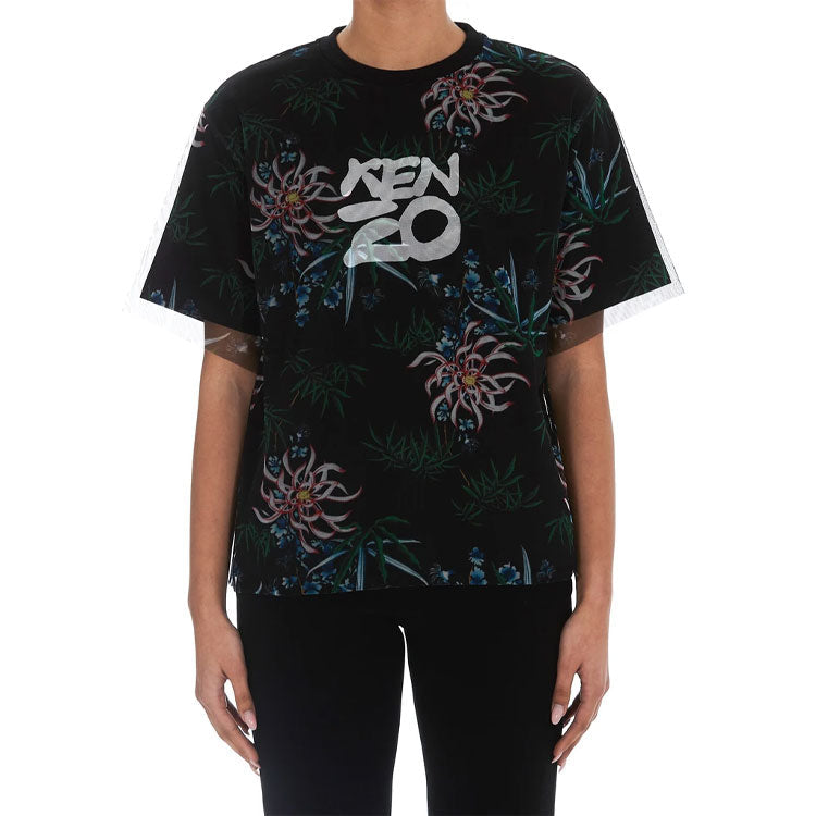 KENZO Micro Mark Logo Printing Casual Short Sleeve Black FA52TS621907-99