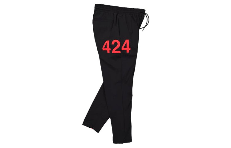 adidas originals x 424 Track Pants Crossover Asymmetric Sports Pants Black FS6234