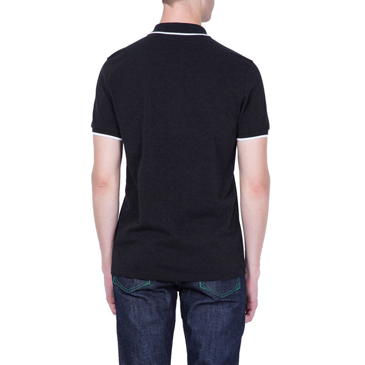 Men's KENZO Tiger Head logo Cotton Short Sleeve Black Polo Shirt F005PO0014BA-99