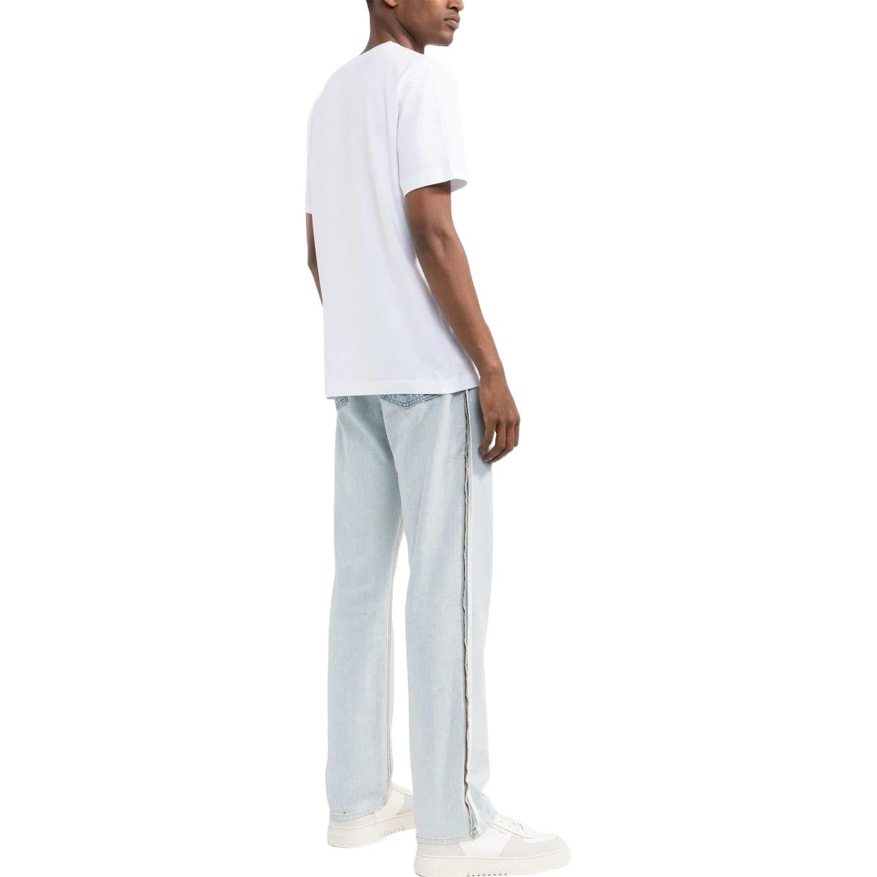 Men's Off-White FW22 Solid Color Logo Alphabet Printing Round Neck Short Sleeve White T-Shirt OMAA027C99JER0130110