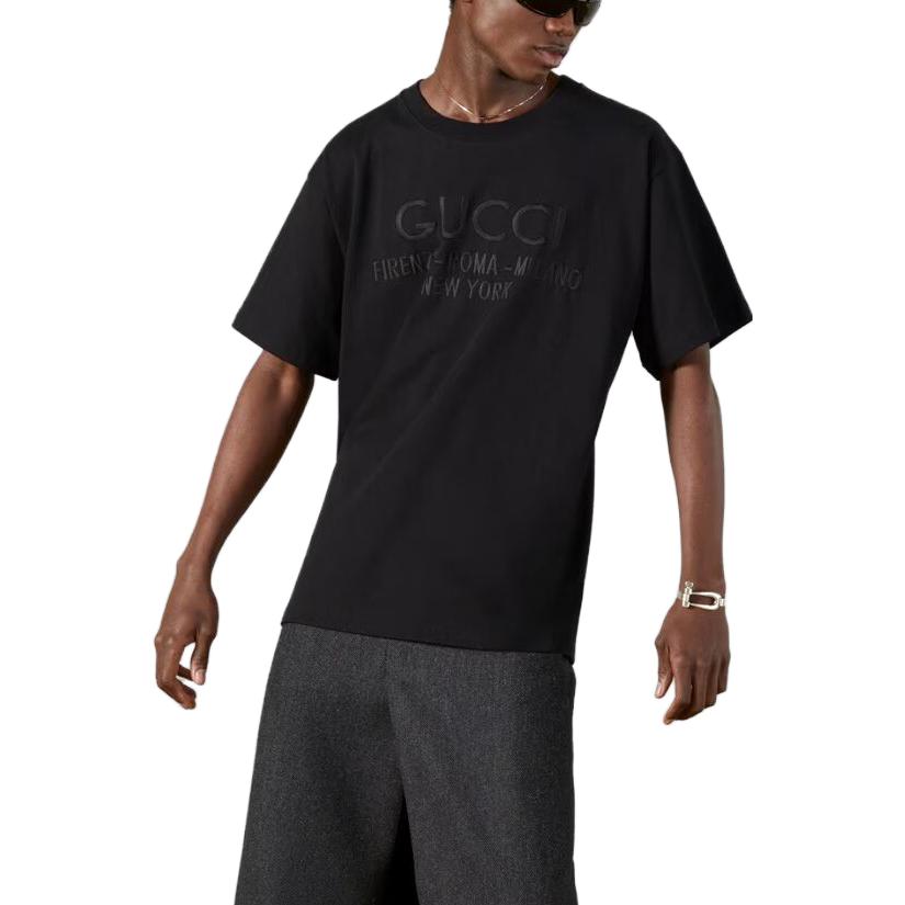 Gucci Cotton Jersey T-Shirt 'Black' 616036XJFZA1000