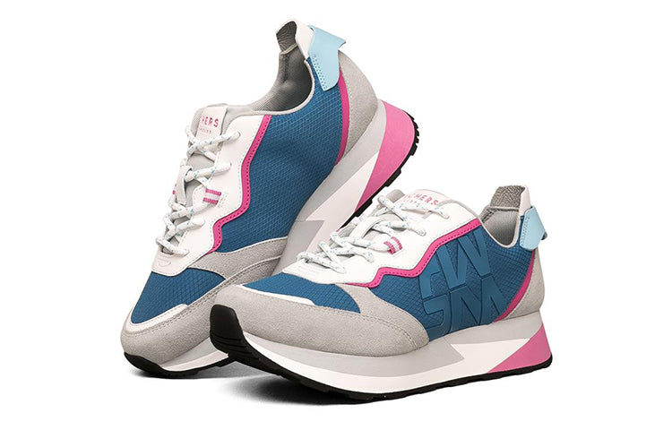 (WMNS) Skechers Low-Top Grey/Blue 155492-GYMT