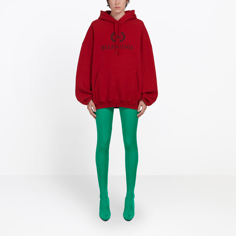 (WMNS) Balenciaga Alphabet Hoodie Red 556111TDV046064