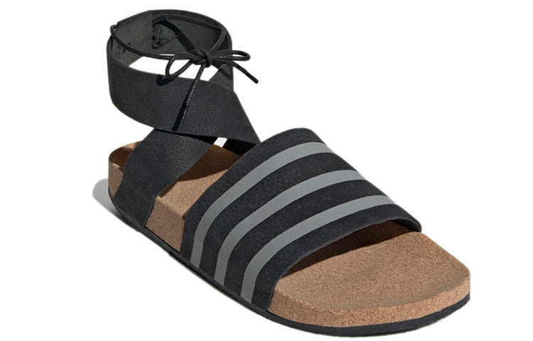 (WMNS) adidas Adilette Ankle Wrap 'Black Grey' EG3850