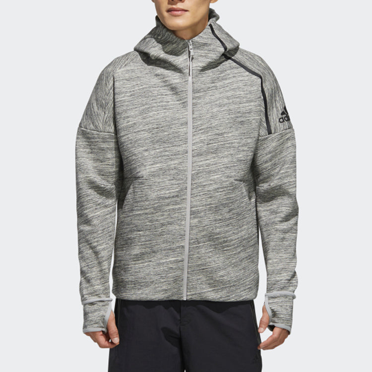 adidas Zne Hoody Sports Stylish Hooded Jacket Gray FJ0227