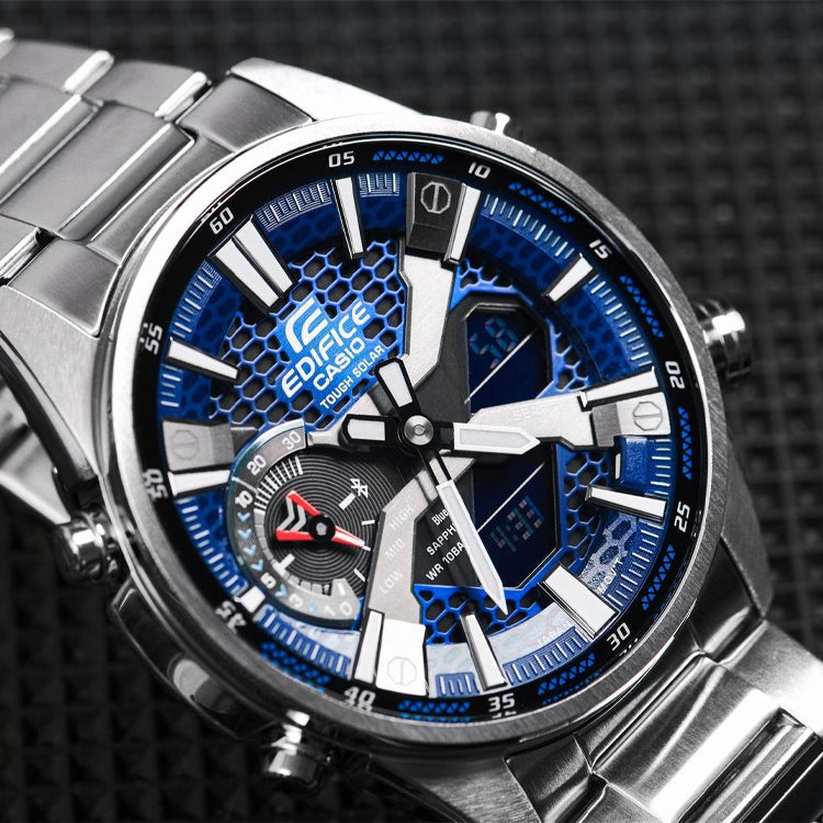Casio Edifice Analog Watch 'Silver Blue' ECB-S100YD-2APR-PERSON