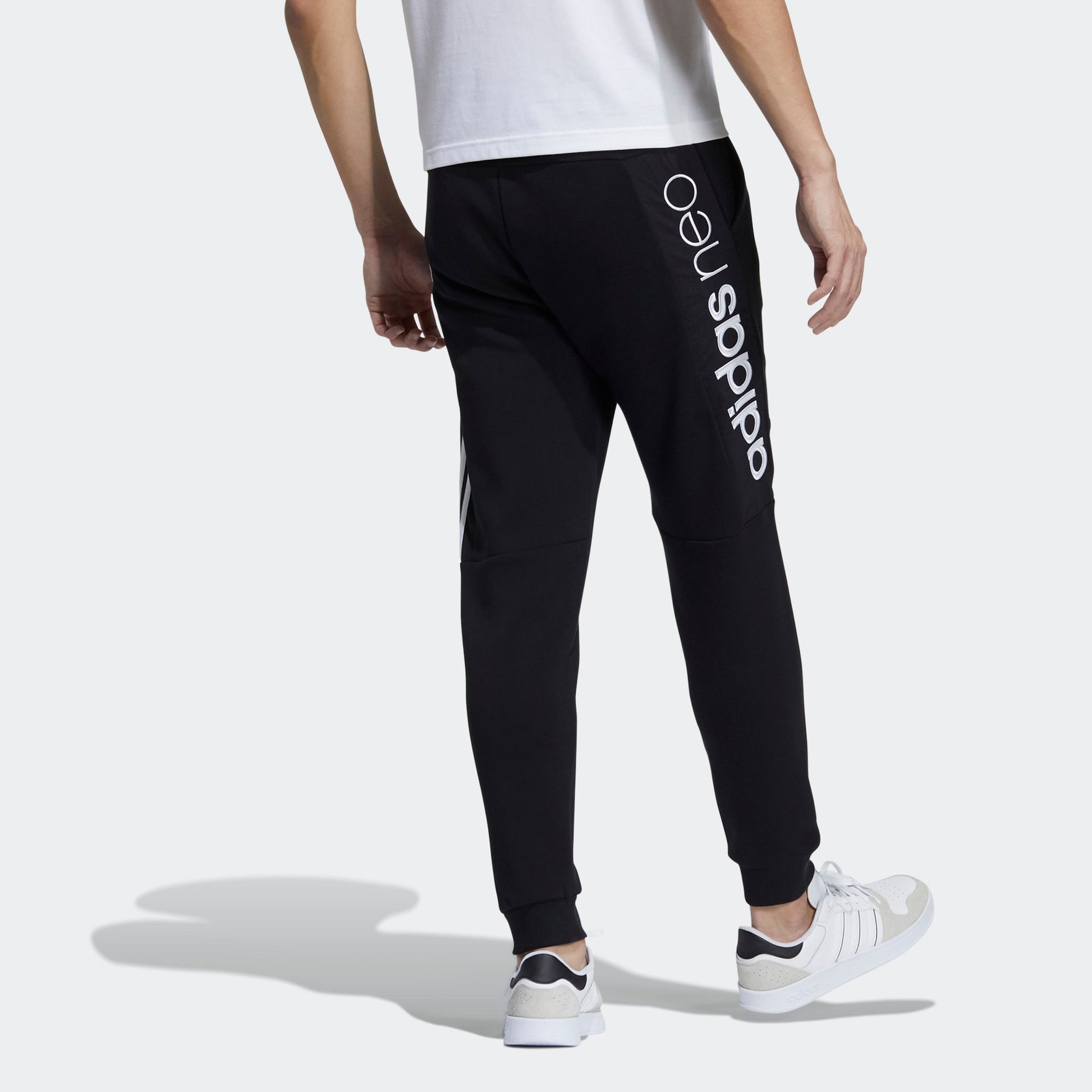 adidas neo M Cs Db Tp 2 Logo Stripe Athletics Sports Knit Bundle Feet Pants Black GP5681