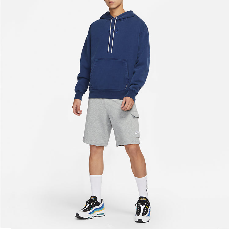 Men's Nike NAI-KE Cha Nai-Ke Cha Series Logo Embroidered Loose Fleece Lined Space Blue DQ9311-492
