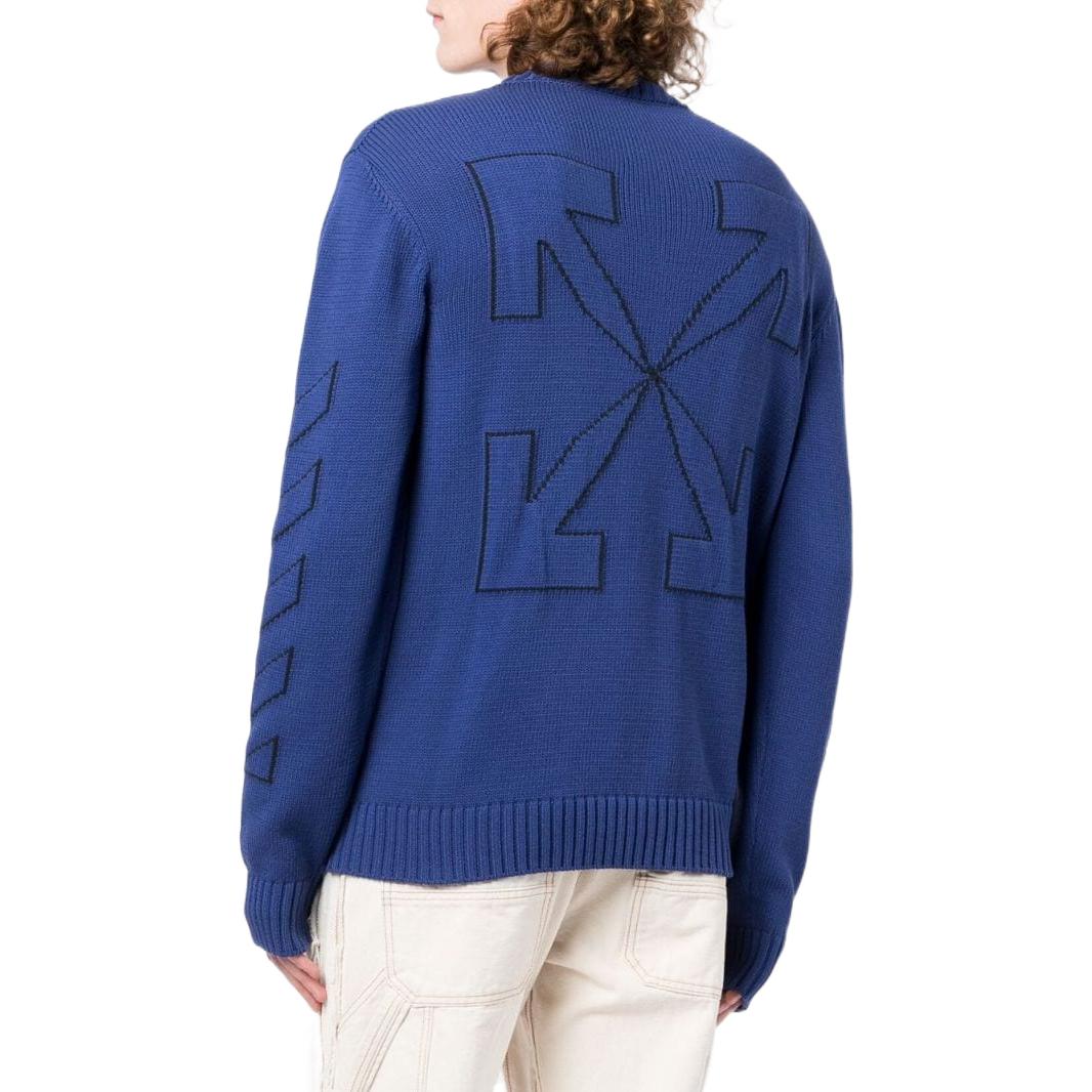 Off-White Checkerboard Logo Intarsi Knit Jumper OMHE087F22KNI00114541454