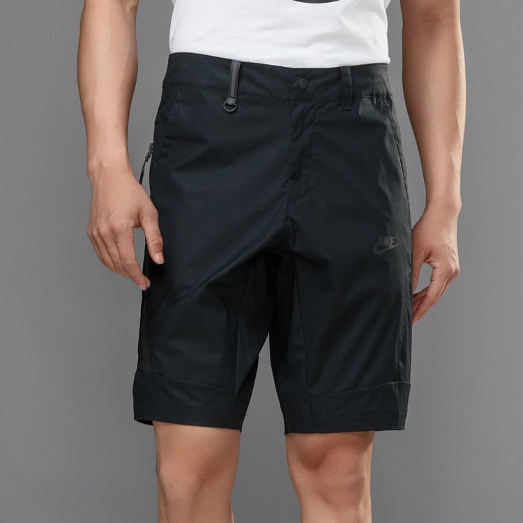 Nike Logo waterproof Zipper Cargo Shorts Black 823366-010