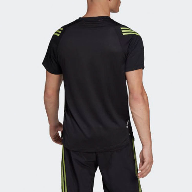 Men's adidas Stripe Logo Round Neck Short Sleeve Black HC2760