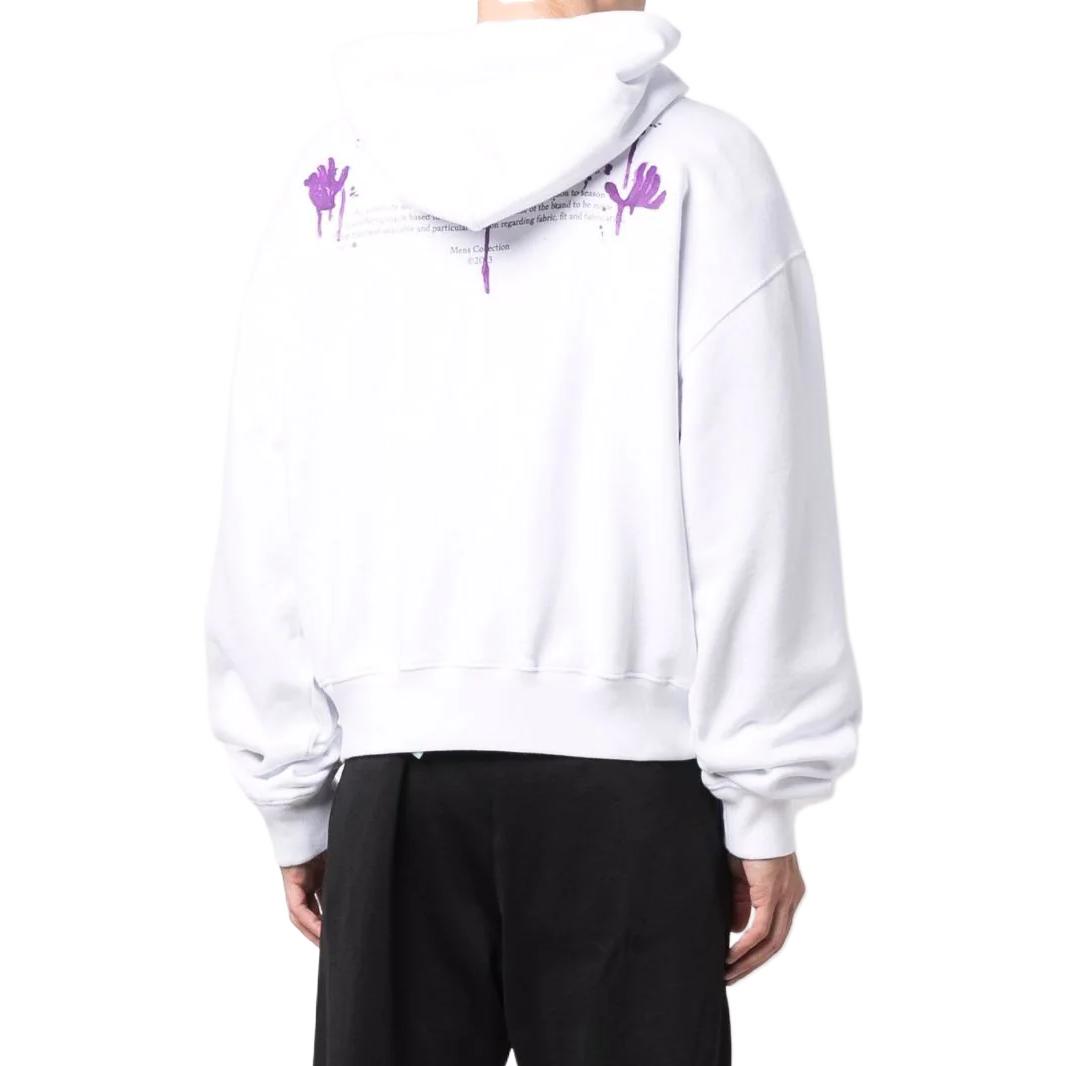 Men's Off-White SS22 Pattern Printing Hooded Long Sleeves Pullover Version White OMBB037F21FLE0130137