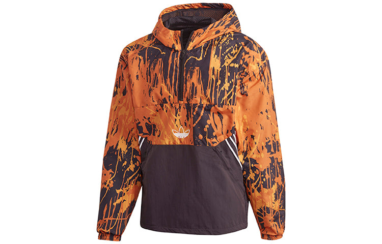 adidas originals Tlm 02 Wb Flame Colorblock Stand Collar hooded Casual Sports Jacket Orange GD5803
