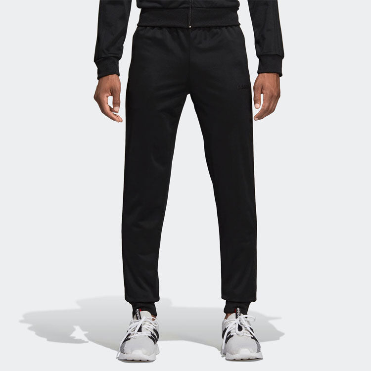 adidas Essentials 3-Stripes Tapered Tricot Pants Black DU0455