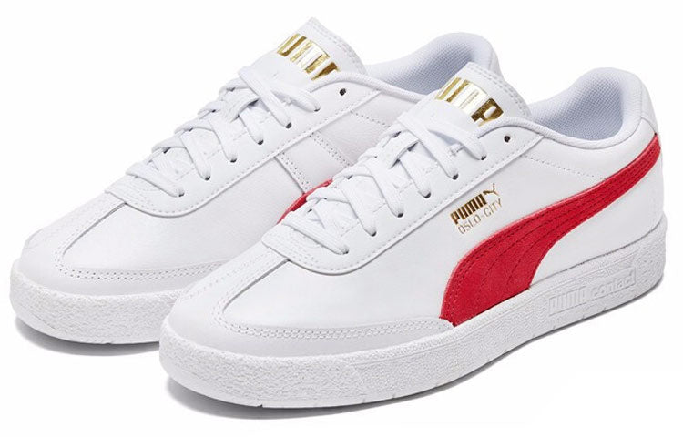 PUMA Oslo-City Casual Board Shoes White/Red 374976-05