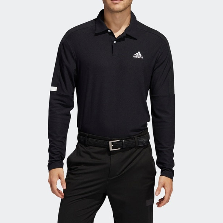 adidas logo Golf Sports Long Sleeves polo Black FJ9923