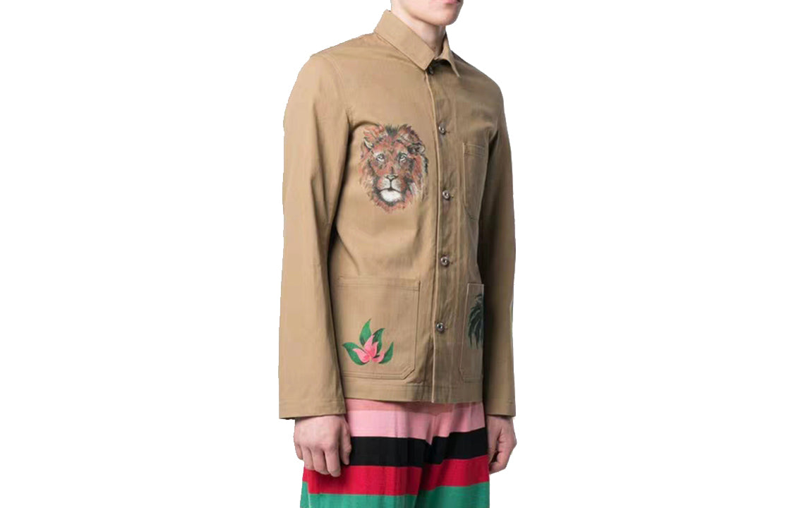 Men's LOEWE Printing Jacket Brown H2198210IB-2140