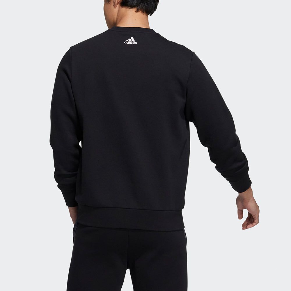 Men's adidas Camouflage Printing Logo Round Neck Sports Long Sleeves Black H39330